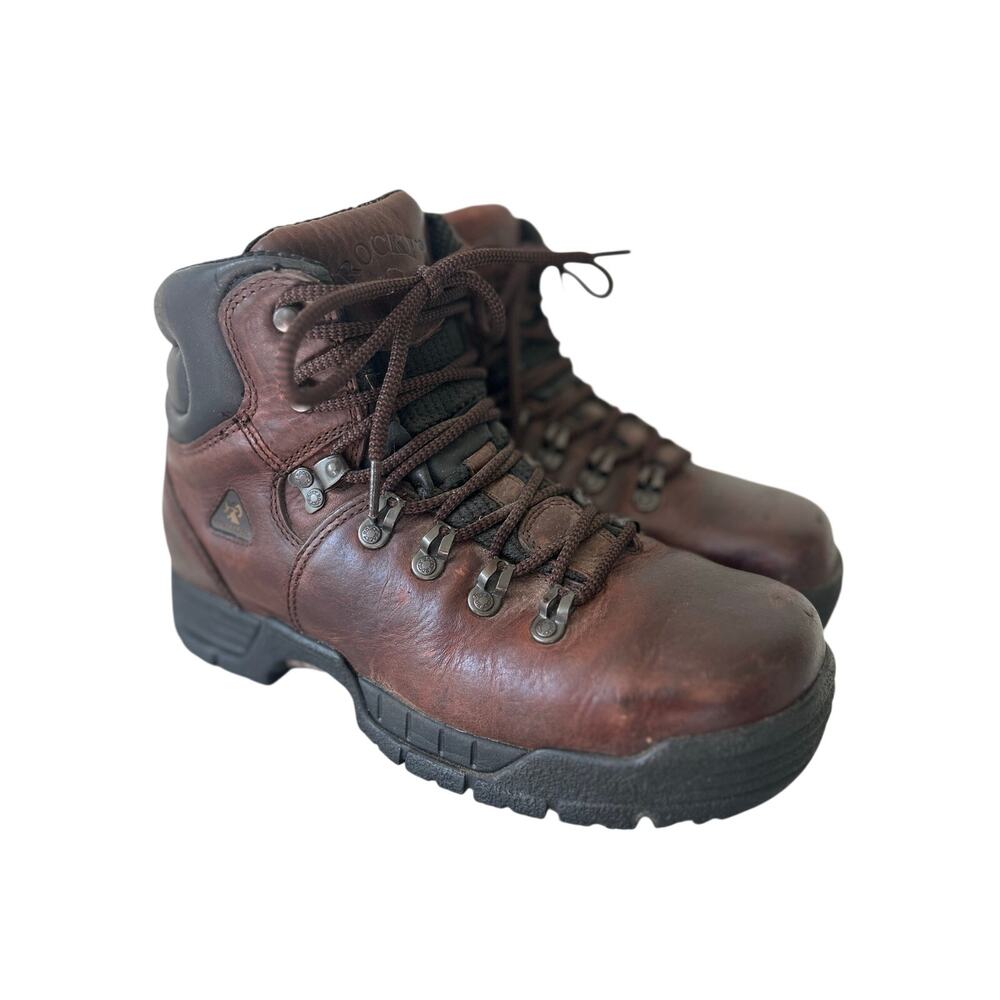 Vintage Rocky 6114 Steel Toe Waterproof Leather Work Boots hiking outdoor 9.5 W